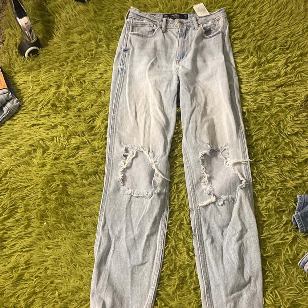 light wash hollister mom jeans